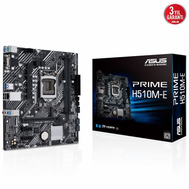 ASUS PRIME H510M-E INTEL H510 LGA1200 DDR4 3200 DP HDMI VGA M2 USB3.2 AURA RGB MATX ASUS 5X PROTECTION III ARMOURY CRATE AI SUİTE 3