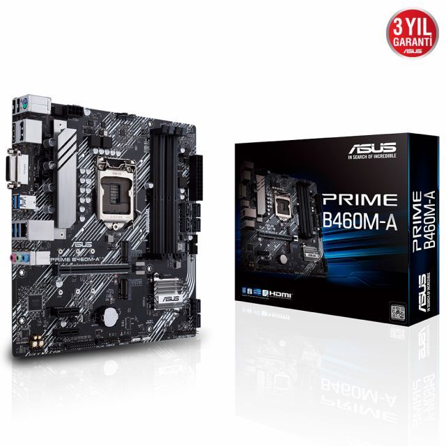 ASUS PRIME B460M-A R2.0 INTEL B460 LGA1200 DDR4 2933 HDMI DVI M2 USB3.2 MATX 128GB RAM DESTEĞİ