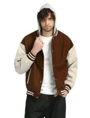 Kapüşonlu Nakışlı ve Baskılı Kolej Montu, Varsity, Bomber Ceket KPL01
