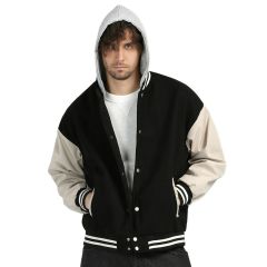 Kapüşonlu Nakışlı ve Baskılı Kolej Montu, Varsity, Bomber Ceket KPL02