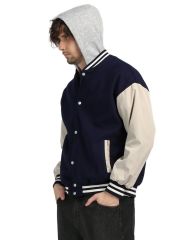 Kapüşonlu Nakışlı ve Baskılı Kolej Montu, Varsity, Bomber Ceket KPL02