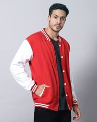 Kırmızı Beyaz Nakışlı ve Baskılı Kolej Montu, Varsity, Bomber Ceket PL35