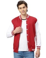 Kırmızı Beyaz Nakışlı ve Baskılı Kolej Montu, Varsity, Bomber Ceket PL35