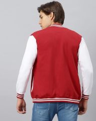 Kırmızı Beyaz Nakışlı ve Baskılı Kolej Montu, Varsity, Bomber Ceket PL35