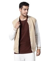 Krem Beyaz Nakışlı ve Baskılı Kolej Montu, Varsity, Bomber Ceket PL37