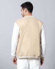 Krem Beyaz Nakışlı ve Baskılı Kolej Montu, Varsity, Bomber Ceket PL37
