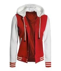 Kapüşonlu Nakışlı ve Baskılı Kolej Montu, Varsity, Bomber Ceket KPL05