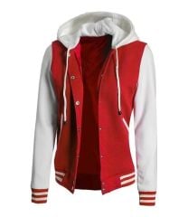 Kapüşonlu Nakışlı ve Baskılı Kolej Montu, Varsity, Bomber Ceket KPL05