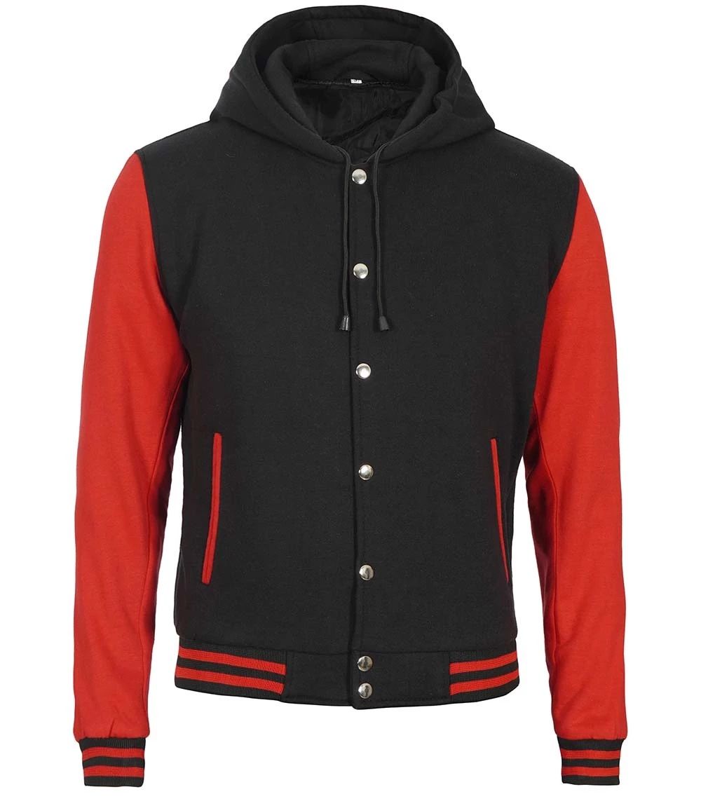 Kapüşonlu Nakışlı ve Baskılı Kolej Montu, Varsity, Bomber Ceket KPL07