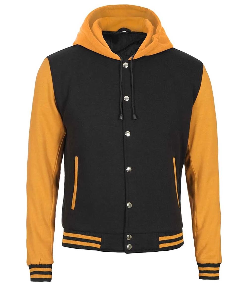 Kapüşonlu Nakışlı ve Baskılı Kolej Montu, Varsity, Bomber Ceket KPL08