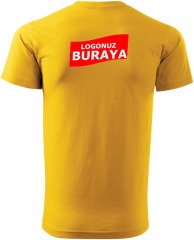 Sıfır Yaka Penye T-Shirt - Sarı