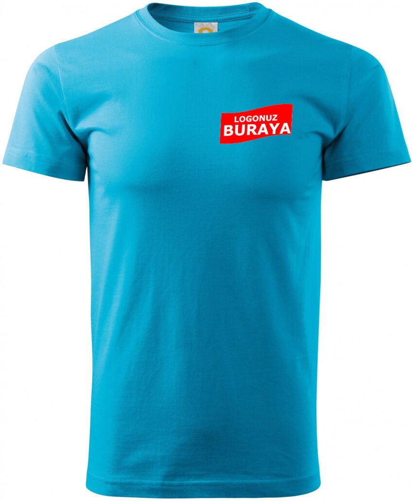 Sıfır Yaka Penye T-Shirt - Turkuaz