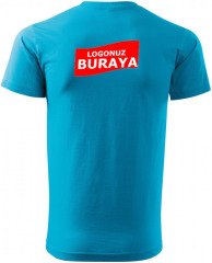 Sıfır Yaka Penye T-Shirt - Turkuaz