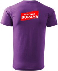 Sıfır Yaka Penye T-Shirt - Mor