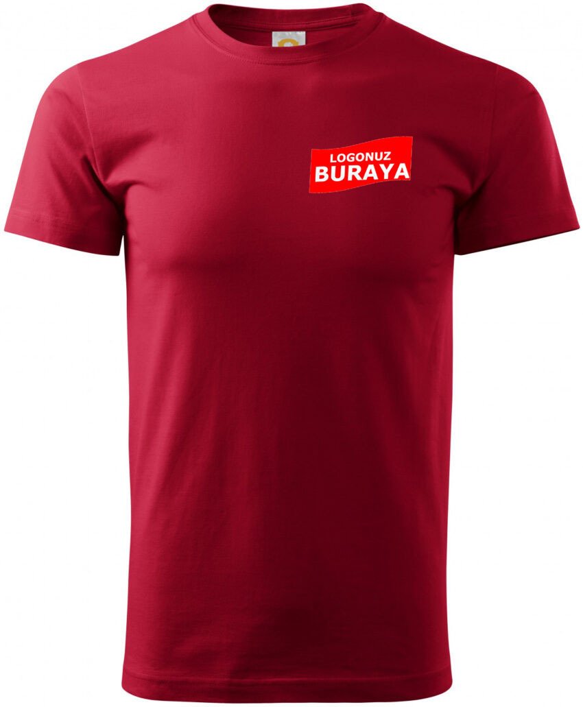 Sıfır Yaka Penye T-Shirt - Bordo