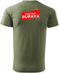 Sıfır Yaka Penye T-Shirt - Haki