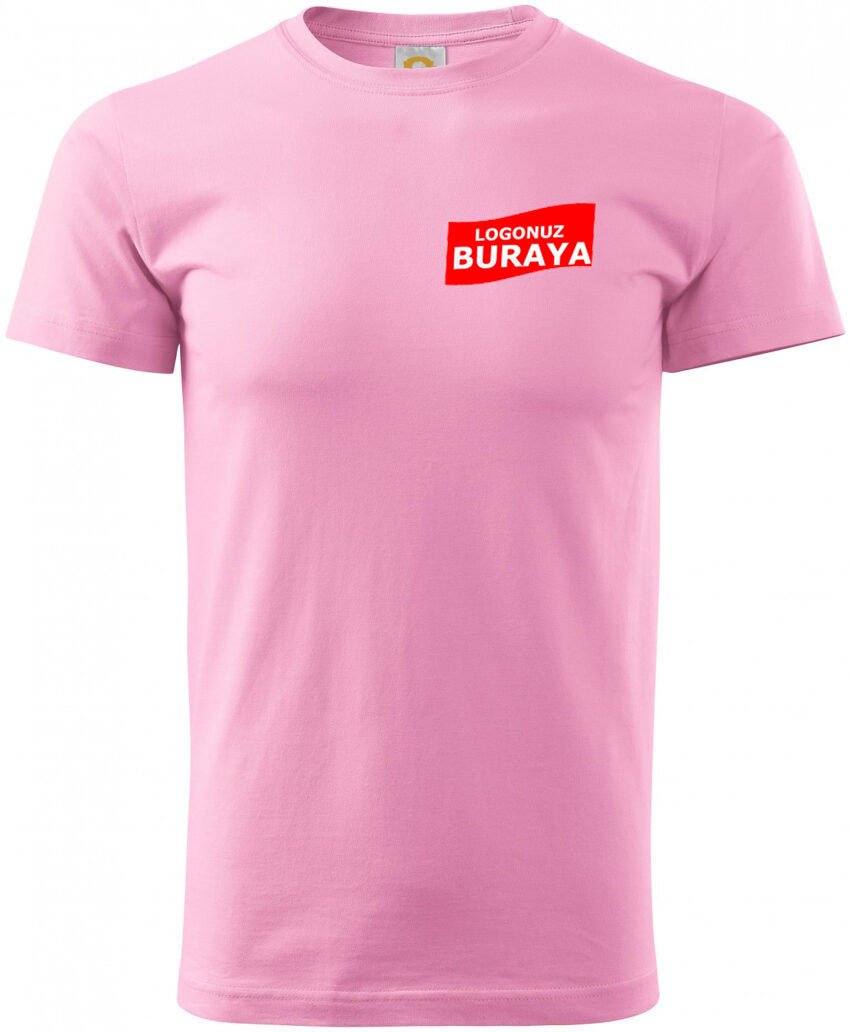 Sıfır Yaka Penye T-Shirt - Pembe