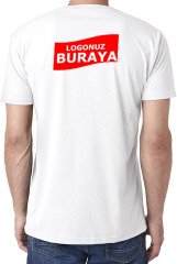 V Yaka Penye T-Shirt - Beyaz