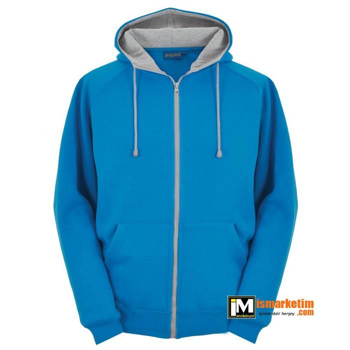 Kapşonlu 3 İplik Kalın Sweatshirt KF08