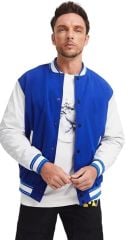 Saks Mavi Beyaz Nakışlı ve Baskılı Kolej Montu, Varsity, Bomber Ceket PL32