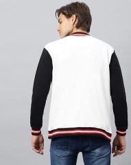 Beyaz Siyah Nakışlı ve Baskılı Kolej Montu, Varsity, Bomber Ceket PL36
