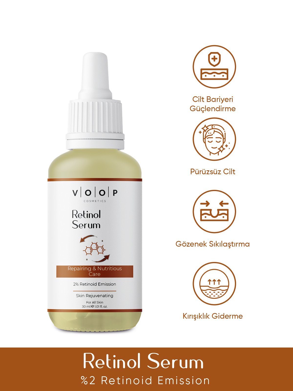 VOOP Retinol Onarıcı Ve Besleyici Bakım Emission 2% Serumu 30 Ml