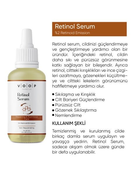 VOOP Retinol Onarıcı Ve Besleyici Bakım Emission 2% Serumu 30 Ml