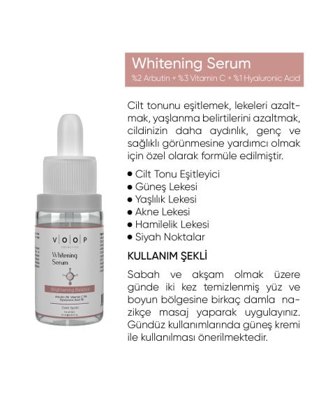 VOOP Leke Karşıtı, Cilt Aydınlatmaya Yardımcı Mini Serum Bakım Seti 10 ml