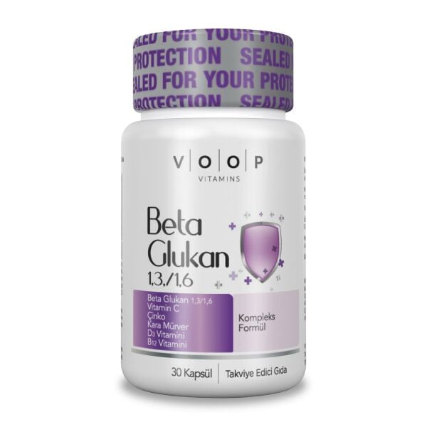 VOOP Beta Glukan 1,3/1,6 Kara Mürver, Vitamin C, Çinko  30 Kapsül