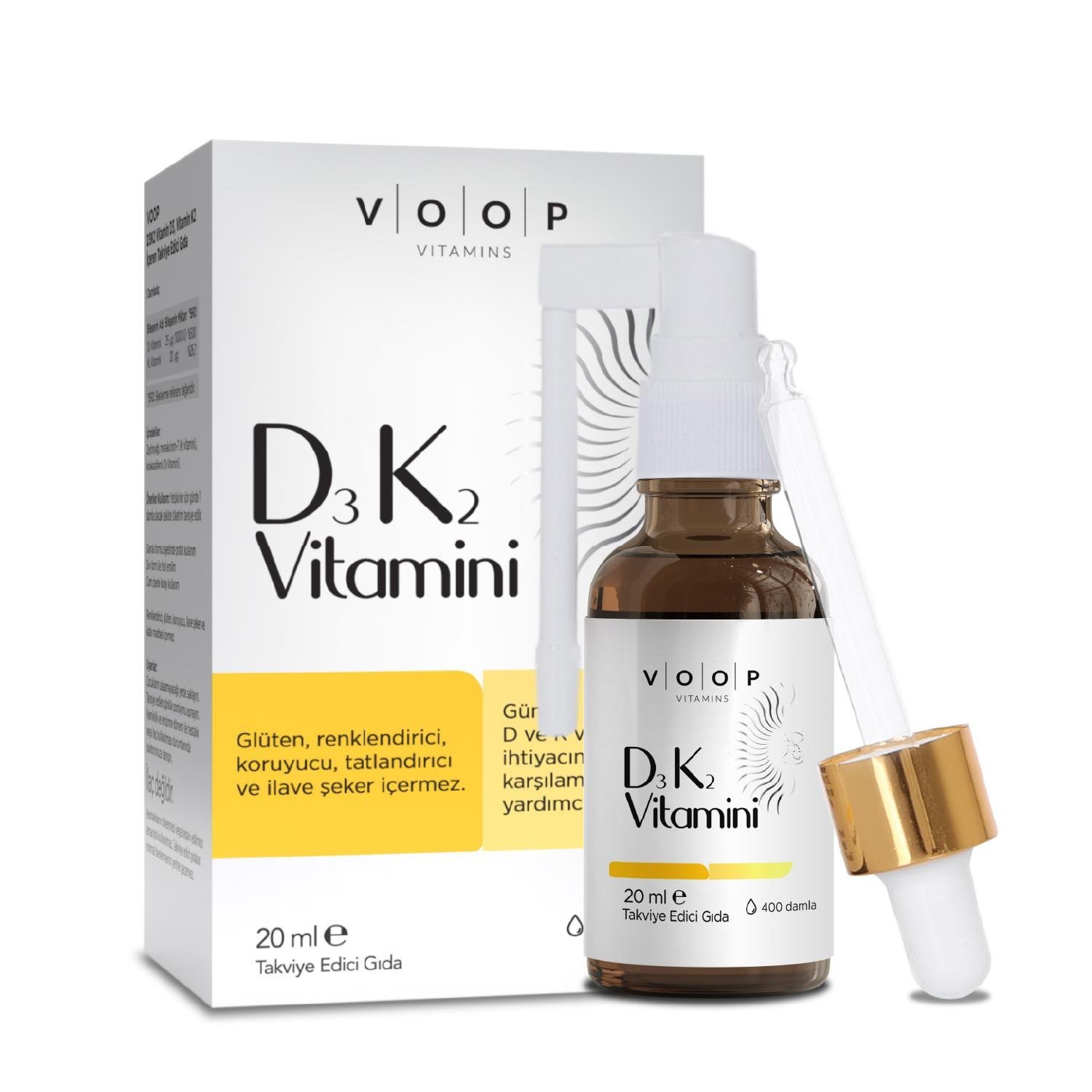 VOOP Vitamin D3K2 Sprey-Damla 20 ml