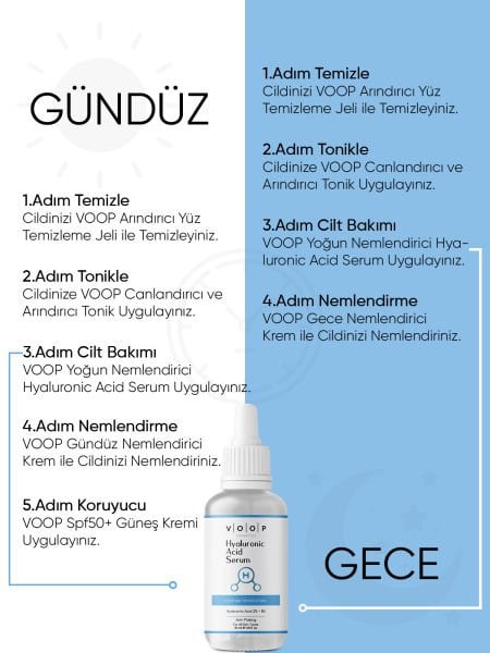 VOOP Hyaluronic Acid, Yoğun Nemlendirici Serum 30 ml