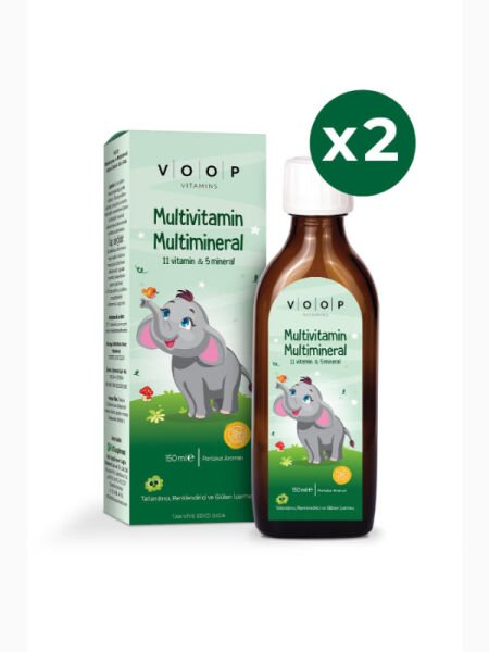 VOOP Multivitamin Multimineral Portakal Aromalı Şurup 150 ml 2 Adet