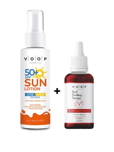 VOOP Güneş Kremi 50+ Spf 150 ml + Red Peeling Serum 30 ml