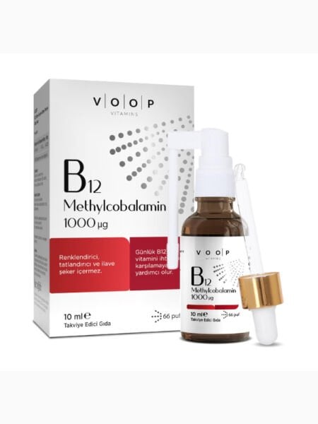 VOOP Vitamin B12 Methylcobalamin 1000 mg Sprey-Damla 10 ml