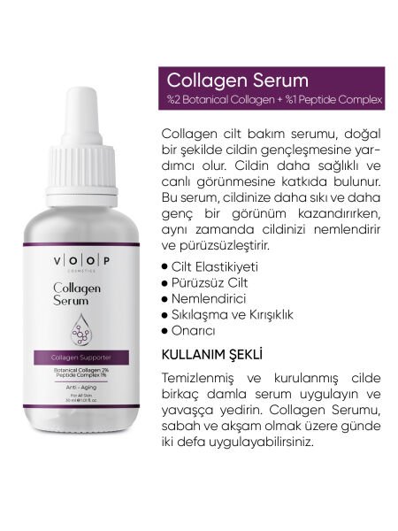 Kolajen Cilt Bakımı Serumu - 30 Ml Yapısını Destekleyici&yaşlanma Karşıtı %2botanik Kolajen%1 Peptit