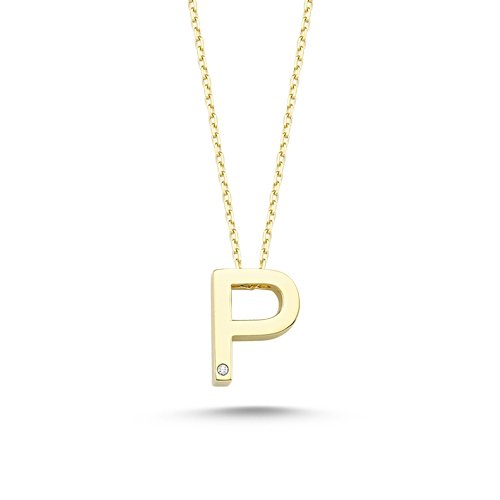 0,01 Karat ASSOS  P Harfi Kolye