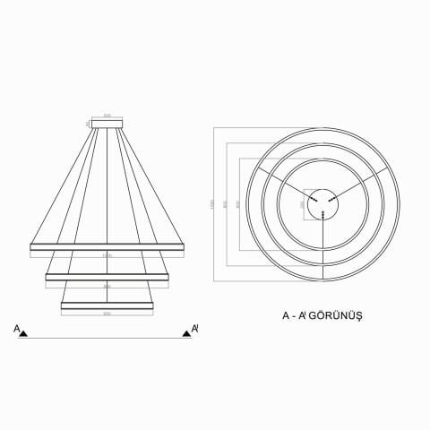 Sarkıt Led Avize Neptun PLA61903 Led Avize