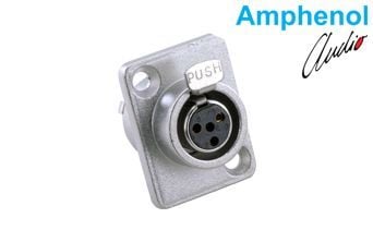 Amphenol AG4FCRV 4 Pin Mini XLR Dişi Şase Kare Konnektör