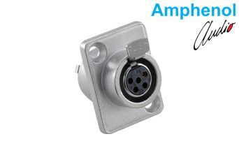 Amphenol AG5FCRV 5 Pin Mini XLR Dişi Şase Kare Konnektör