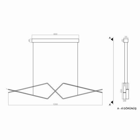 Sarkıt Led Avize Makas Larga PLA30103 Led Avize