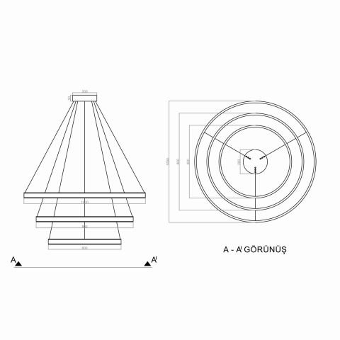 Sarkıt Led Avize Neptun Pro PLA61903 Led Avize