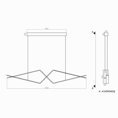 Sarkıt Led Avize Makas Larga Pro PLA30103 Led Avize