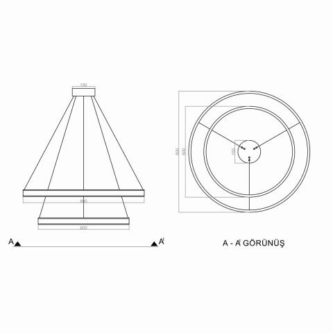 Sarkıt Led Avize Neptun PLA61902 Led Avize
