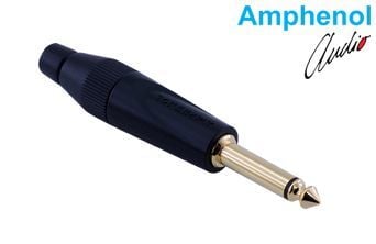 Amphenol TM2PBM-AU 6.3mm Mono Male Connector - Black
