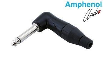 Amphenol TM2RBJ 6.3mm Mono 90 Degree Male Jack - Black