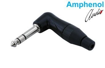 Amphenol TS3RBJ 6.3mm Stereo 90 Degree Male Jack - Black