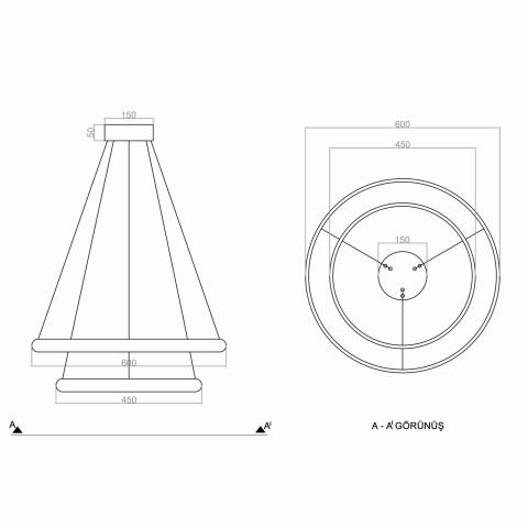 Sarkıt Led Avize Visgraat PLA30005A Led Avize