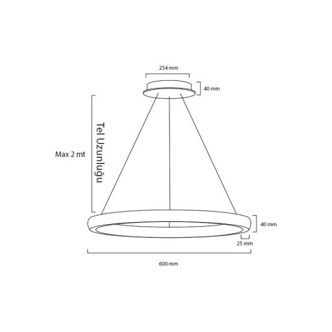 Goya Gy 8260-60 60 Watt Sarkıt Linear Armatür