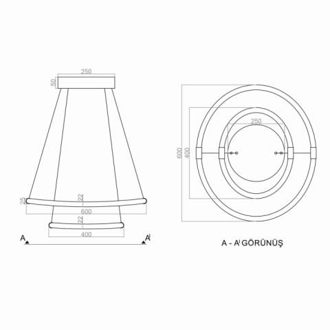 Sarkıt Led Avize Sloping Ovate Pro PLA32094