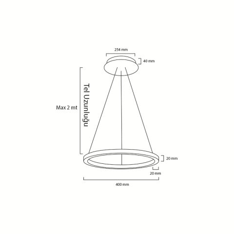 Goya Gy 8220-40 20 Watt Sarkıt Linear Armatür